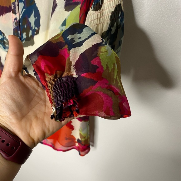 Diane Von Furstenberg Floral Silk Button Blouse - Picture 3 of 10